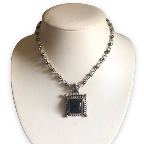 Premier Designs Two Tone Silver Black Statement Neckline Costume Jewelry - Picture 8 of 8